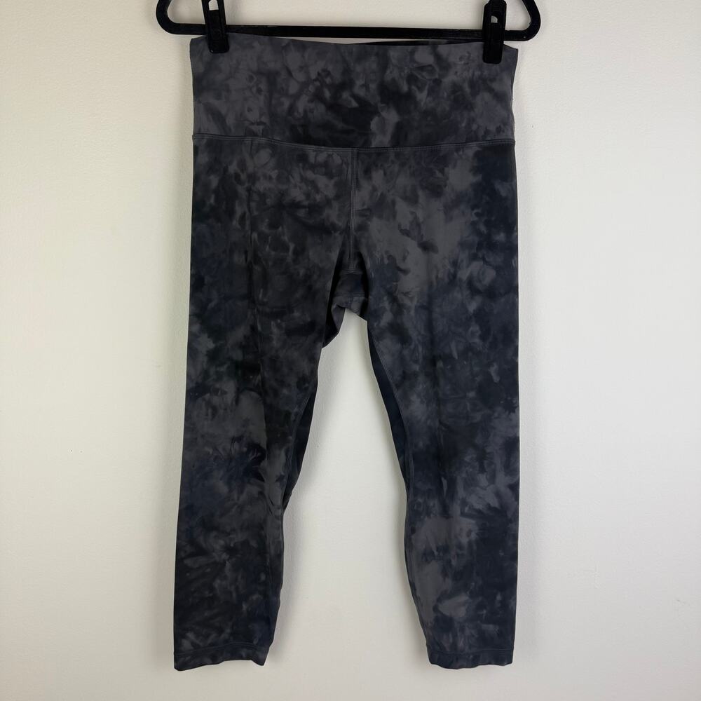 Lululemon Align Womens High Rise Diamond Tie Dye Dark Grey Crop 22" Leggings 12